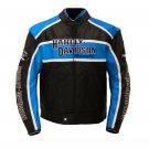 Harley-Davidson Cruiser Blue Motorcycle Leather Safety Jacket Motorcycle Jacket