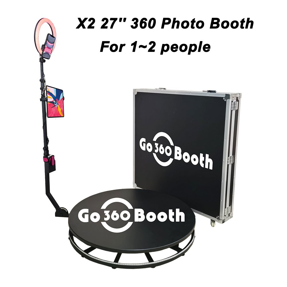 GO360BOOTH X2 27â�� Automatic & Manual 360 Spin Photo Booth For Holiday Parties With Ring Light