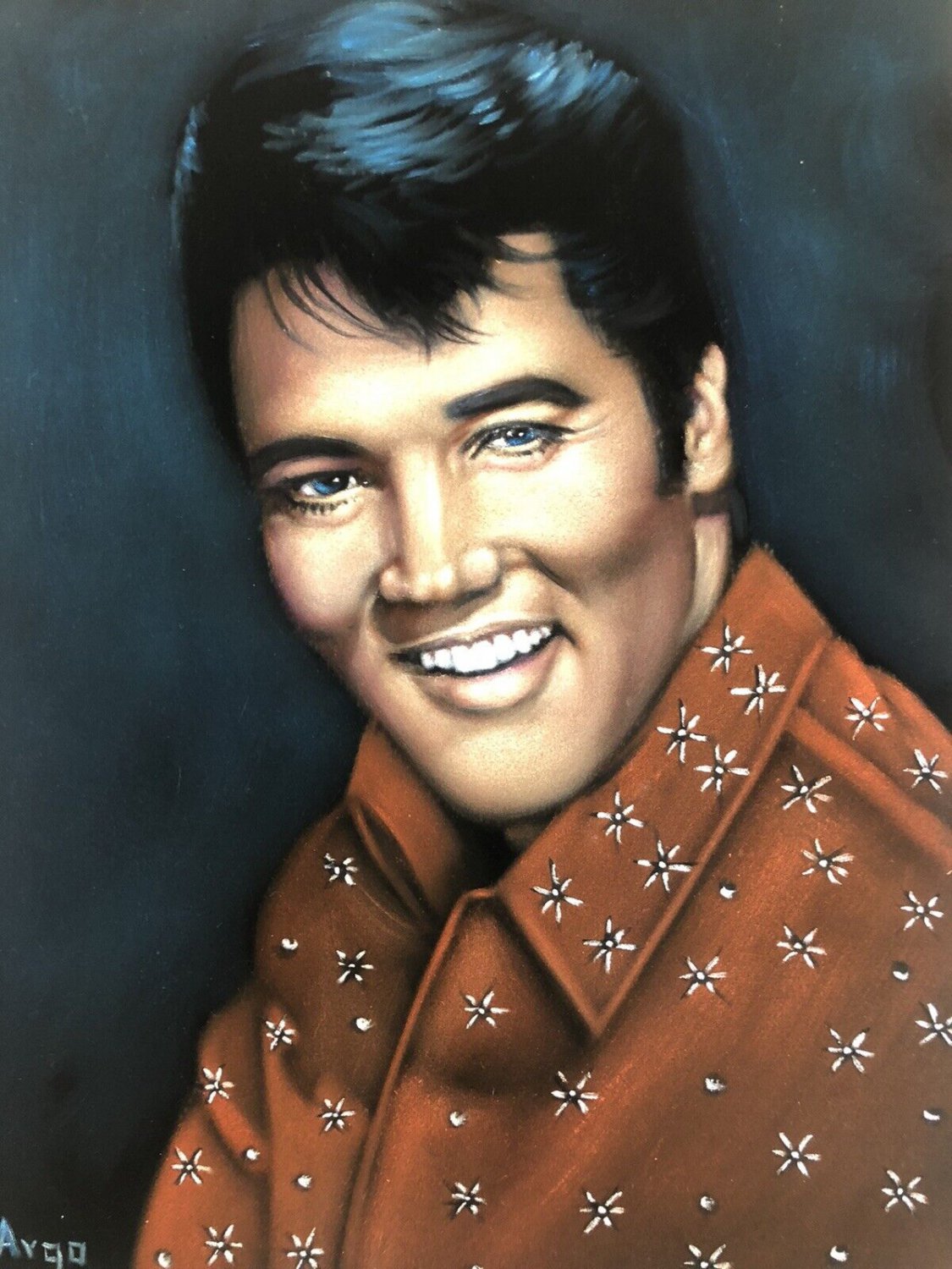 Young Elvis Presley Black Velvet Original Oil Painting Handpainted ...