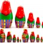 Matryoshka Nesting Dolls Russian National Theme and Ashberry Set 5 pcs Unique Home Decor Item