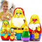 Matryoshka Nesting Dolls Funny Dwarfs Set 5 pcs Wooden Figures