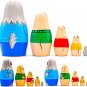Nesting Dolls Folk Fairy Tale The Three Little Pigs Set 5 pcs