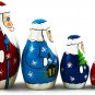 Nesting Dolls Father Frost Set 5 pcs - Russian Santa Claus Toys - Ded Moroz Toy