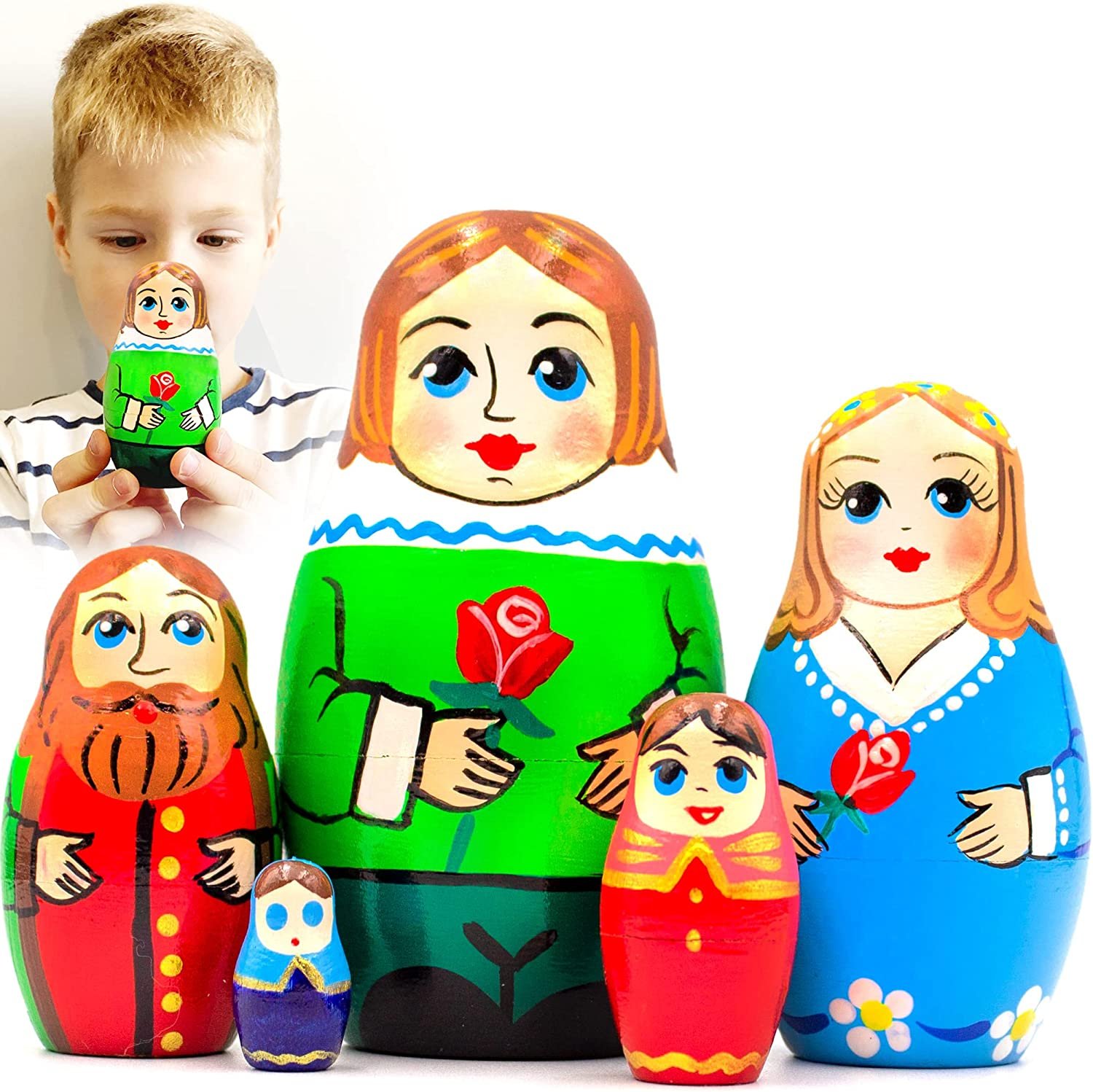 Nesting Dolls Classical Fairy Tale Beauty and The Beast Set 5 pcs