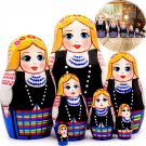 Matryoshka Nesting Dolls in Folk Clothes Set 7 pcs - Russian Dolls in Traditional Women's Costume
