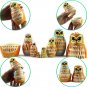 Owl Art Toy - Russian Nesting Dolls Owl Decorations for Home Shelf Decor Accents - Wood Owl Statue
