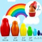 Rainbow Wooden Nesting Dolls for Kids - Russian Matryoshkas Creative Stacking Game - Matching Color