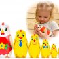 Chicken Nesting Dolls Set of 7 Pcs - Matryoshka Russian Doll - Chicken Easter Decor
