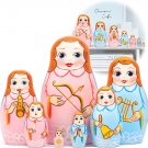 Angels Russian Nesting Dolls Set 7 Pcs - Guardian Angel Figurines - Guardian Angel Gifts