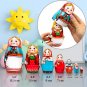 Russian Nesting Dolls Set of 7 pcs - Handmade Russian Doll in Slavic Dress with Rooster