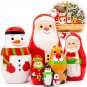 Christmas Nesting Dolls Set 7 pcs - Matryoshka Doll Christmas Decorations Christmas Toys Santa Snow