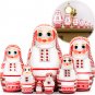 Matryoshka Doll in Belarusian Folk Clothes with Slavic ornamentsSet 7 pcs - Handmade Nesting Dolls