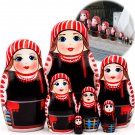 Collectible Ukrainian Nesting Dolls in Ethnic Folk Dress Set of 7 pcs - Matryoshka Dolls
