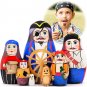 Pirates Nesting Dolls Set of 7 pcs - Russian Matryoshka Dolls for Kids - Pirate Figurines