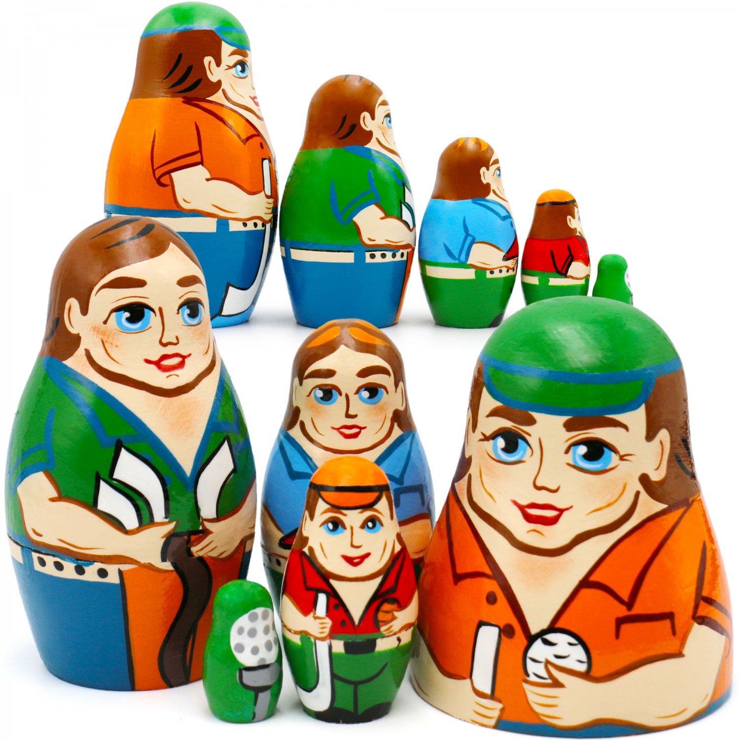 Golf Themed Nesting Dolls 5 pcs Russian Dolls Golf Decorations Golf