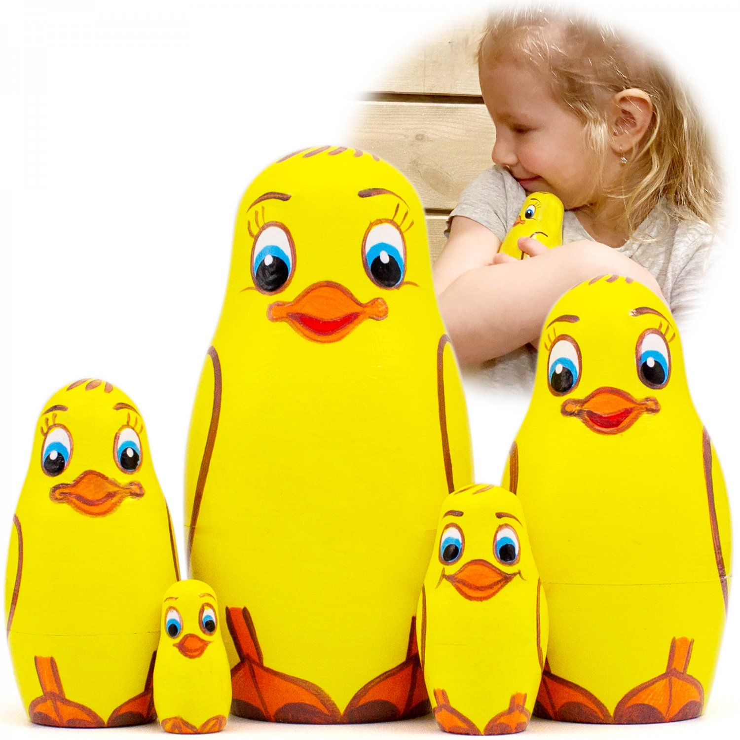 Ducklings Nesting Dolls Set 5 Pcs - Duck Themed Gifts - Duck Toys for Kids