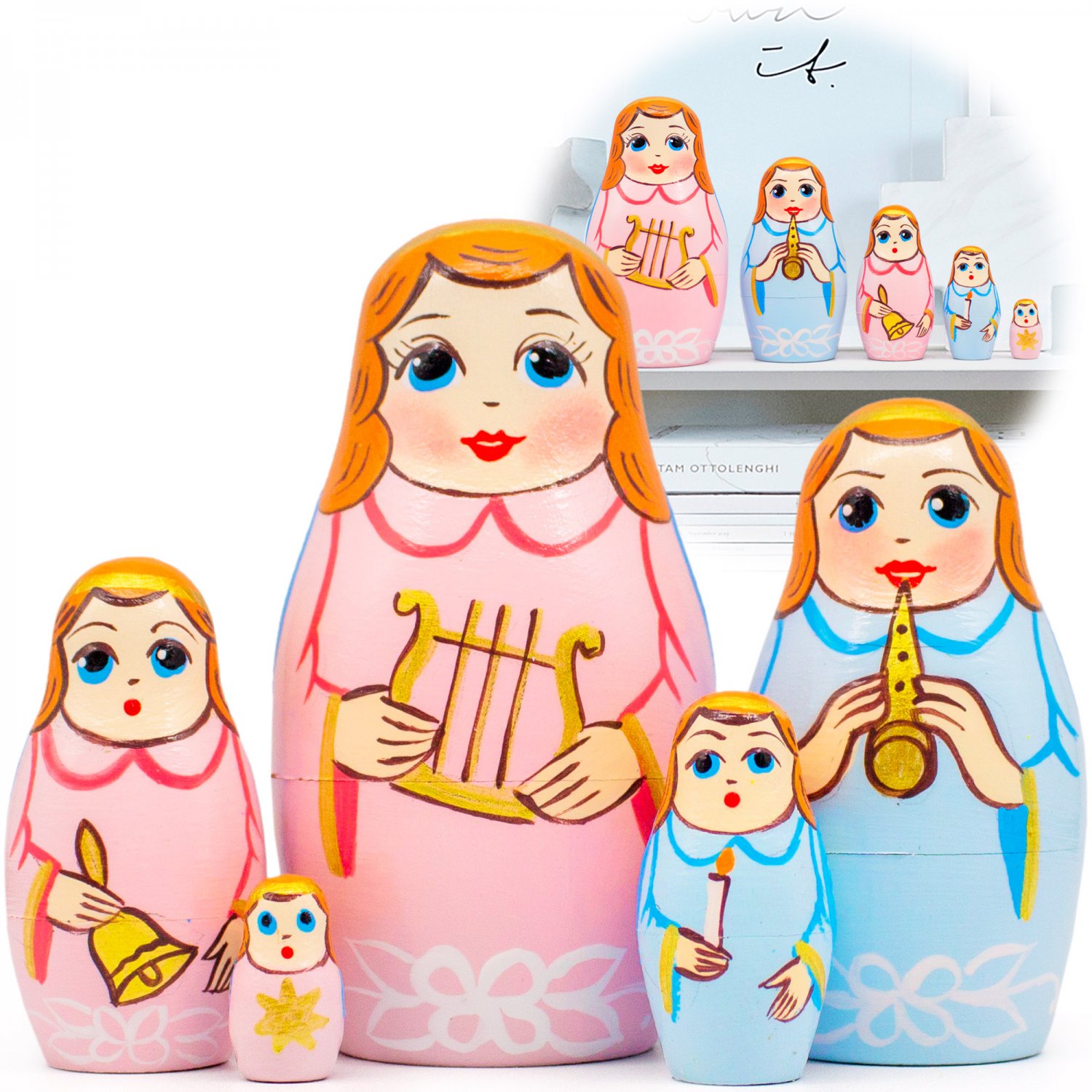 Easter Nesting Dolls Set of 5 Pcs - Easter Gift - Angel Gifts - Nativity Set