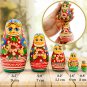 Russian Nesting Dolls Set of 5 pcs - Russian Dolls with Cornflowers and Daisies