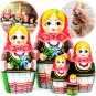 Russian doll in Eastern European Costume - Nesting Dolls for Home Decor Set of 5 pcs