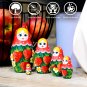 Russian Nesting Dolls Wooden 5 pcs - Russian Matryoshka Strawberry Decorations