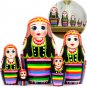 Belarussian Nesting Dolls 5 pcs - Matryoshka Doll in Slavic Dress with Ornaments
