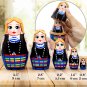 Belorussian Nesting Dolls Set 5 pcs - Russian Dolls in Novogrudok Ethnic Costume