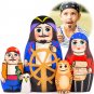 Matryoshka Nesting Dolls Set 5 pcs - Pirate Decor - Pirate Theme Stacking Toys