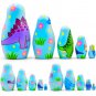 Dinosaur Nesting Dolls Set 5 pcs - Dinosaur Toys for Kids 5-7 - Dinosaur Gifts