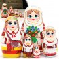 Belorussian Nesting Dolls Set 5 pcs - Matryoshka Dolls in National Clothes with Flowers