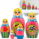 Russian Nesting Dolls Set of 5 pcs - Russian Doll with Forest Treats