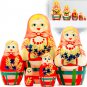 Russian Nesting Dolls Set of 5 pcs - Russian Doll with Cornflowers and Spikelets