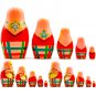 Russian Nesting Dolls Set of 5 pcs - Russian Doll with Cornflowers and Spikelets