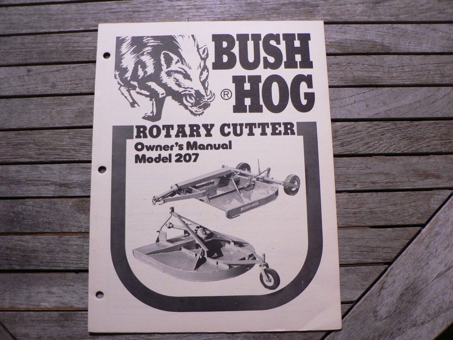 Bush Hog Model 207 Rotary Cutter Owners Manual Assembly Operation