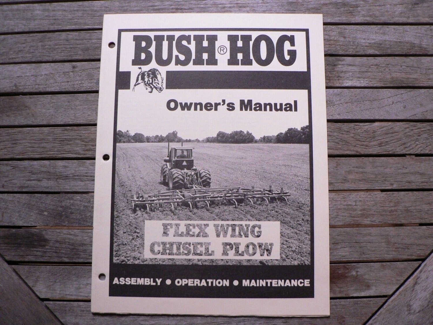 Bush Hog Flex Wing Chisel Plow Owner Manual Maintenance Assembly Operation