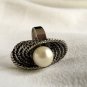Vintage Wicker Basket Pearl Ring