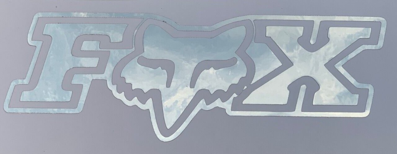 FOX Racing Vinyl Decal in POLISHED or BRUSHED CHROME w/ FREE SHIPPING!!!