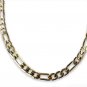 Figaro Link Box Chain Luxury Texture 7.5mm 18K Gold Plated Necklace unisex 20"
