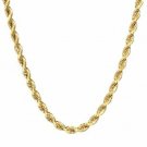 X2 - Gold 18K over 316L Stainless Steel 6mm Thick Rope Chain Necklace 24 inch