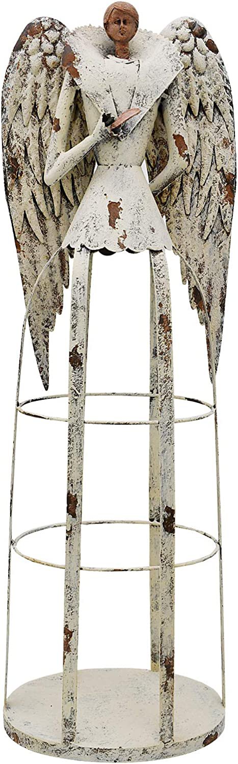 Garden Angel Statue Decor Rustic Metal Angel Sculpture Garden Yard Art
