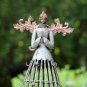 Angel Garden Statue with Hook Indoor Outdoor Antiqued Metal Yard Art