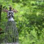 Angel Garden Statue with Hook Indoor Outdoor Antiqued Metal Yard Art