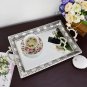 Decorative Silver Mirror Tray Decor Serving Tray with Handles Mirrored Vanity Tray