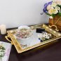 Decorative Gold Mirror Tray Decor Metal Jewelry Perfume Organizer Makeup Tray