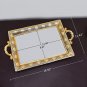 Decorative Gold Mirror Tray Decor Metal Jewelry Perfume Organizer Makeup Tray