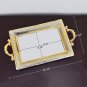 Serving Tray with Handles Mirrored Vanity Tray for Dresser (Gold 2 - 16.14&Atilde;�9.45")