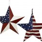 Set of 2 Patriotic Metal Barn Star Outdoor Indoor Hanging Wall Decor July 4th