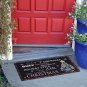 Rubber Welcome Door Mat, Decorative Indoor Outdoor Merry Christmas Doormat Black