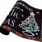 Rubber Welcome Door Mat, Decorative Indoor Outdoor Merry Christmas Doormat Black