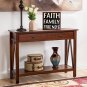 Rustic Box Sign Decor with Saying Faith Family Friends Wood Plaque Hanging Wall