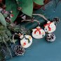 Christmas Santa Hanging Ornament Resin Snowman Decor Set of 6, 3X2.5 Inch Rustic